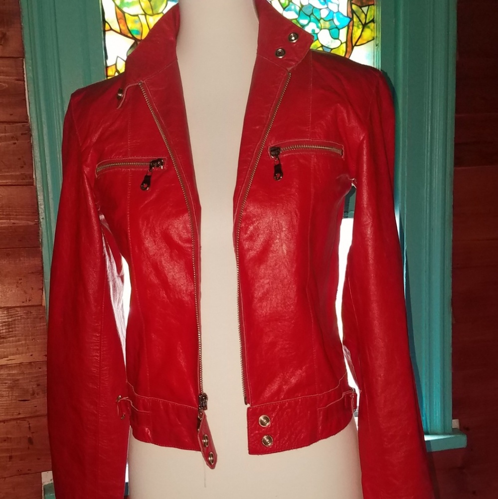 Vintage Wilsons Red leather jacket( BAD A..)